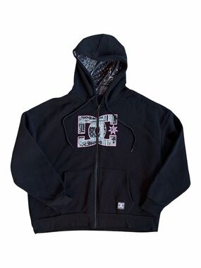 DC Black Zip-Up Hoodie with DC Logo